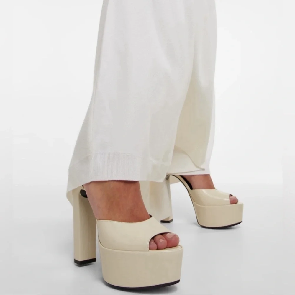 Saint Laurent Jodie Platform Sandals In Smooth Leather